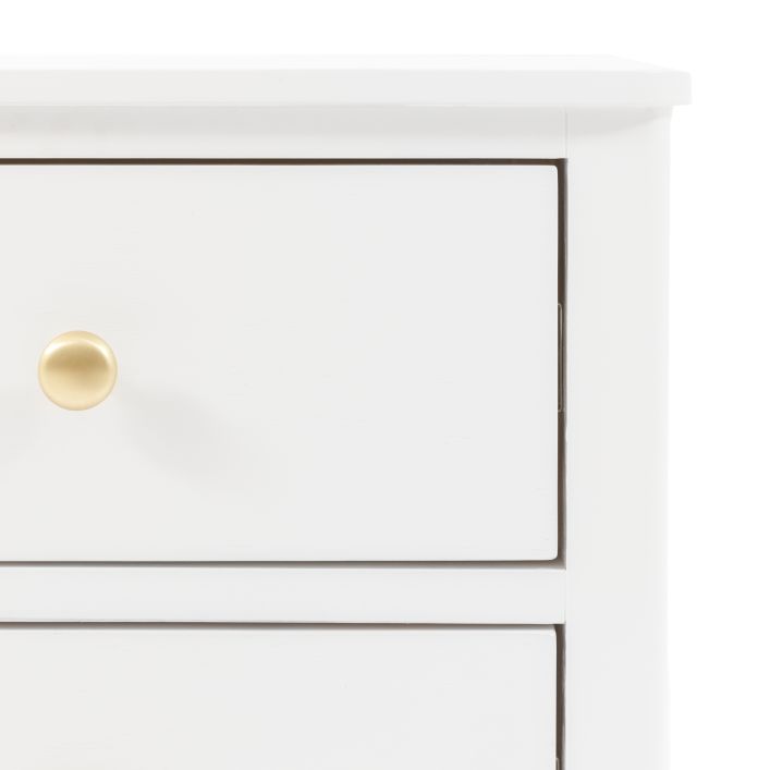 Gallery Direct Acton 2 Drawer Bedside in White with gold coloured round handles