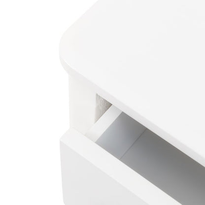 Gallery Direct Acton White Bedside Cabinet features 2 Drawers with gold coloured handles