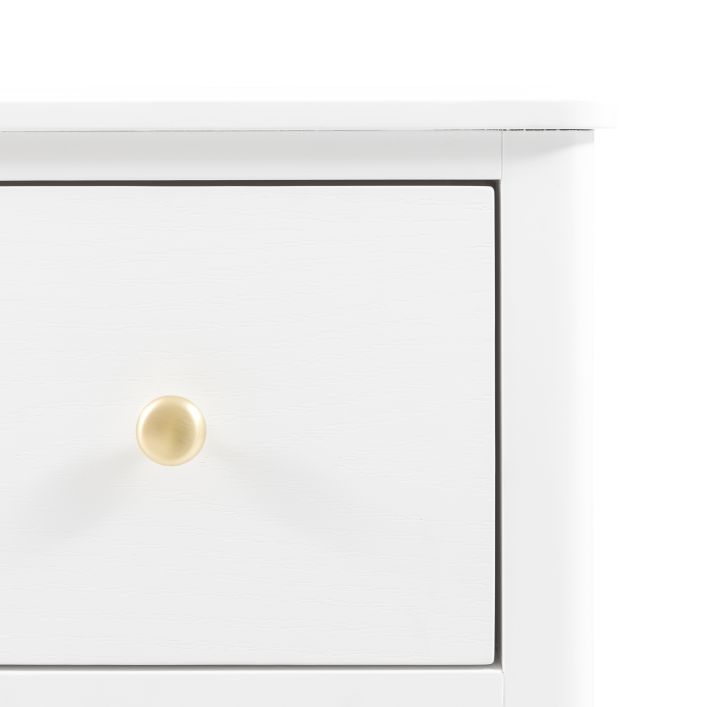 Gallery Direct Acton White Chest features 3 spacious drawers with gold coloured handles 