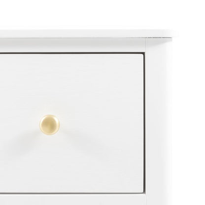 Gallery Direct Acton White Chest features 3 spacious drawers with gold coloured handles 