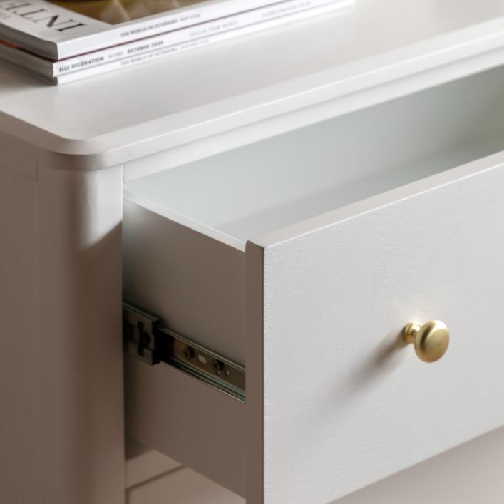Gallery Direct Acton White 3 Drawer Chest with gold coloured handles