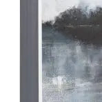 Gallery Direct Adrift Framed Artwork in harmoniously blended hues of greys and blues, surrounded by a grey frame