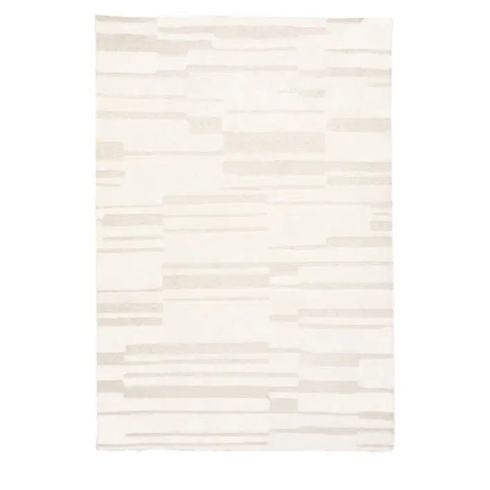 Gallery Direct Albany Hand Tufted Cream Tonal Rug measuring 2000x2900mm, with an intricate abstract pattern within the plush pile