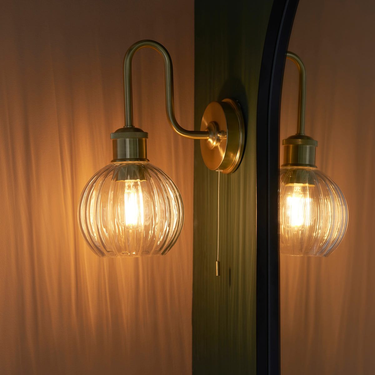 Gallery Direct Alvis Bathroom Wall Light, styled in a room setting