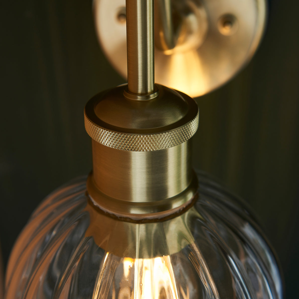 Gallery Direct Alvis Bathroom Wall Light, close-up of the finish and design