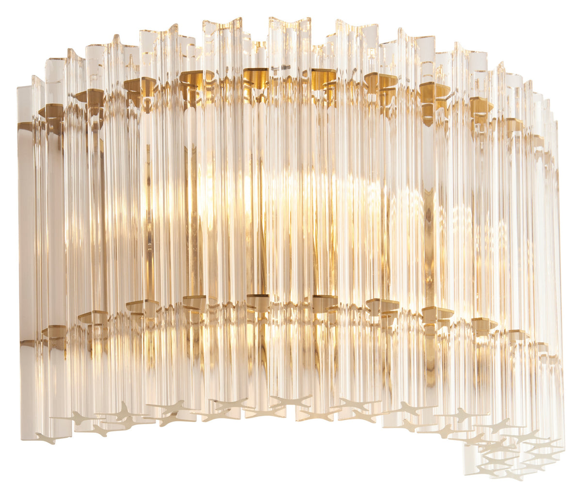 Gallery Direct Amapa 2 Wall Light Brushed Aged Brass, complete product view on a white background