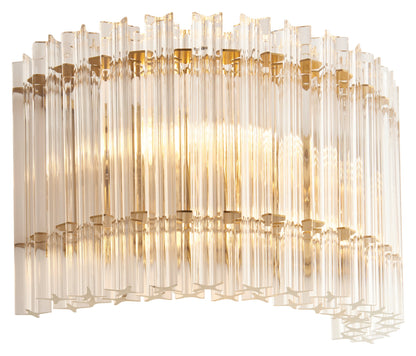 Gallery Direct Amapa 2 Wall Light Brushed Aged Brass, complete product view on a white background
