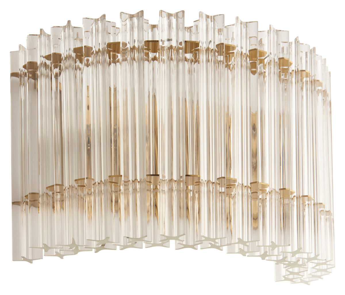 Gallery Direct Amapa 2 Wall Light Brushed Aged Brass, complete product view on a white background