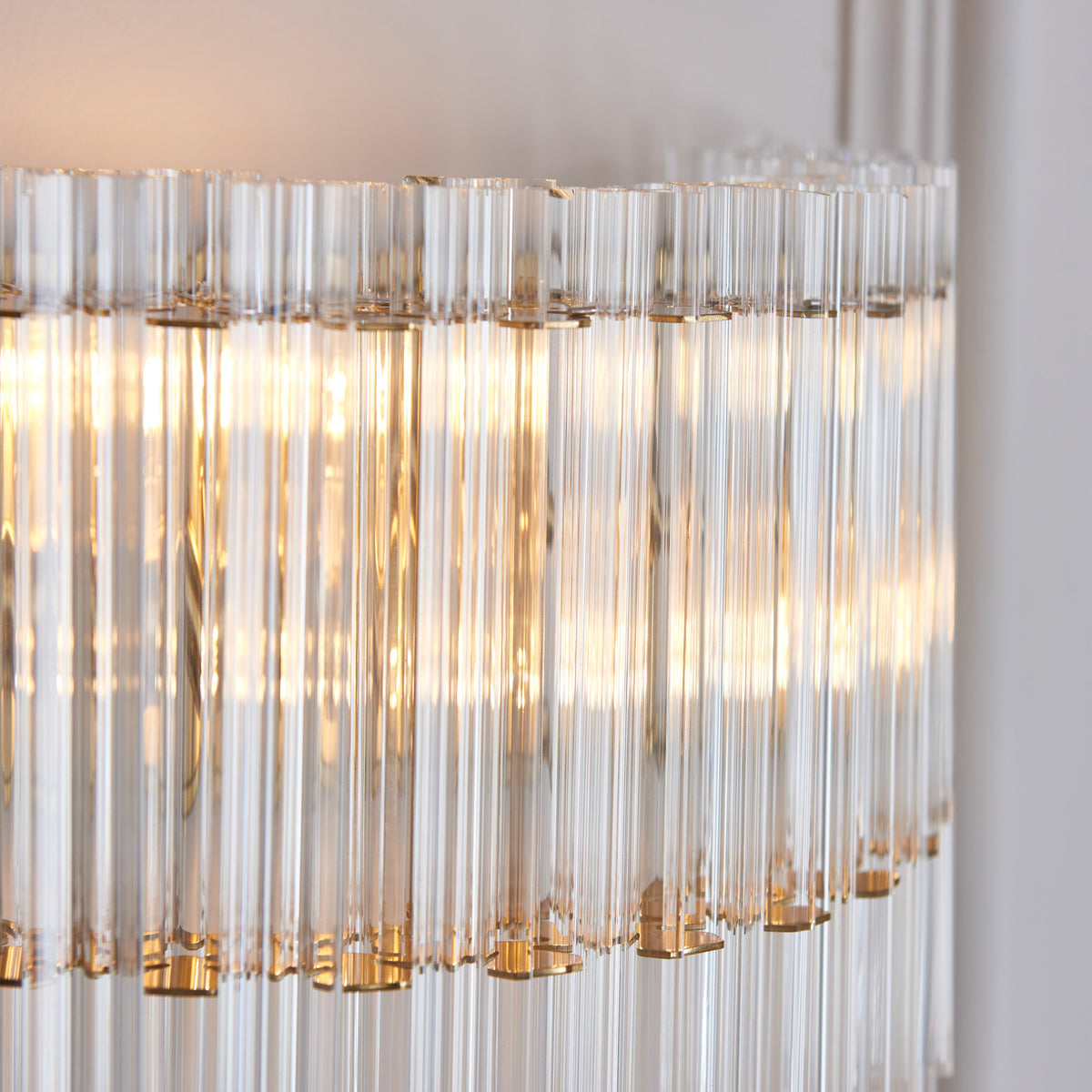 Gallery Direct Amapa 2 Wall Light Brushed Aged Brass, close-up of the finish and design
