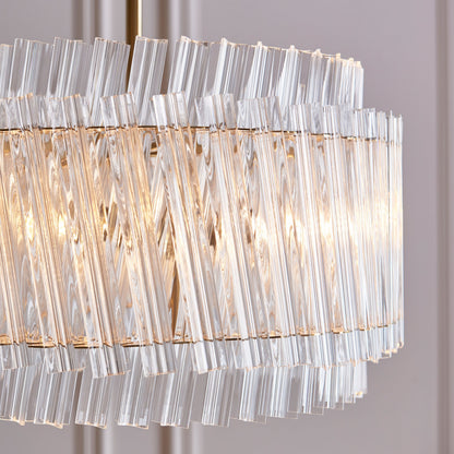 Gallery Direct Amapa 3 Pendant Light Brushed Aged Brass, close-up of the finish and design