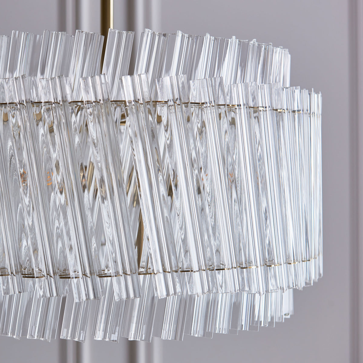 Gallery Direct Amapa 3 Pendant Light Brushed Aged Brass, close-up of the finish and design