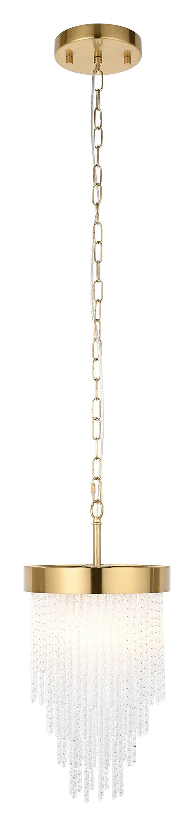 Gallery Direct Anistoria 1 Pendant Light Brushed Aged Brass, complete product view on a white background
