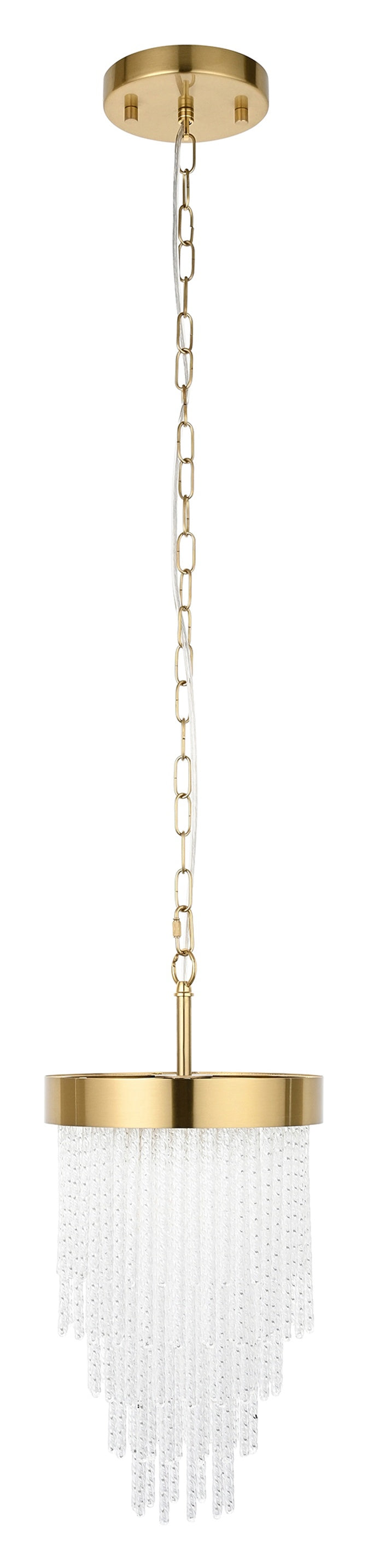Gallery Direct Anistoria 1 Pendant Light Brushed Aged Brass, complete product view on a white background