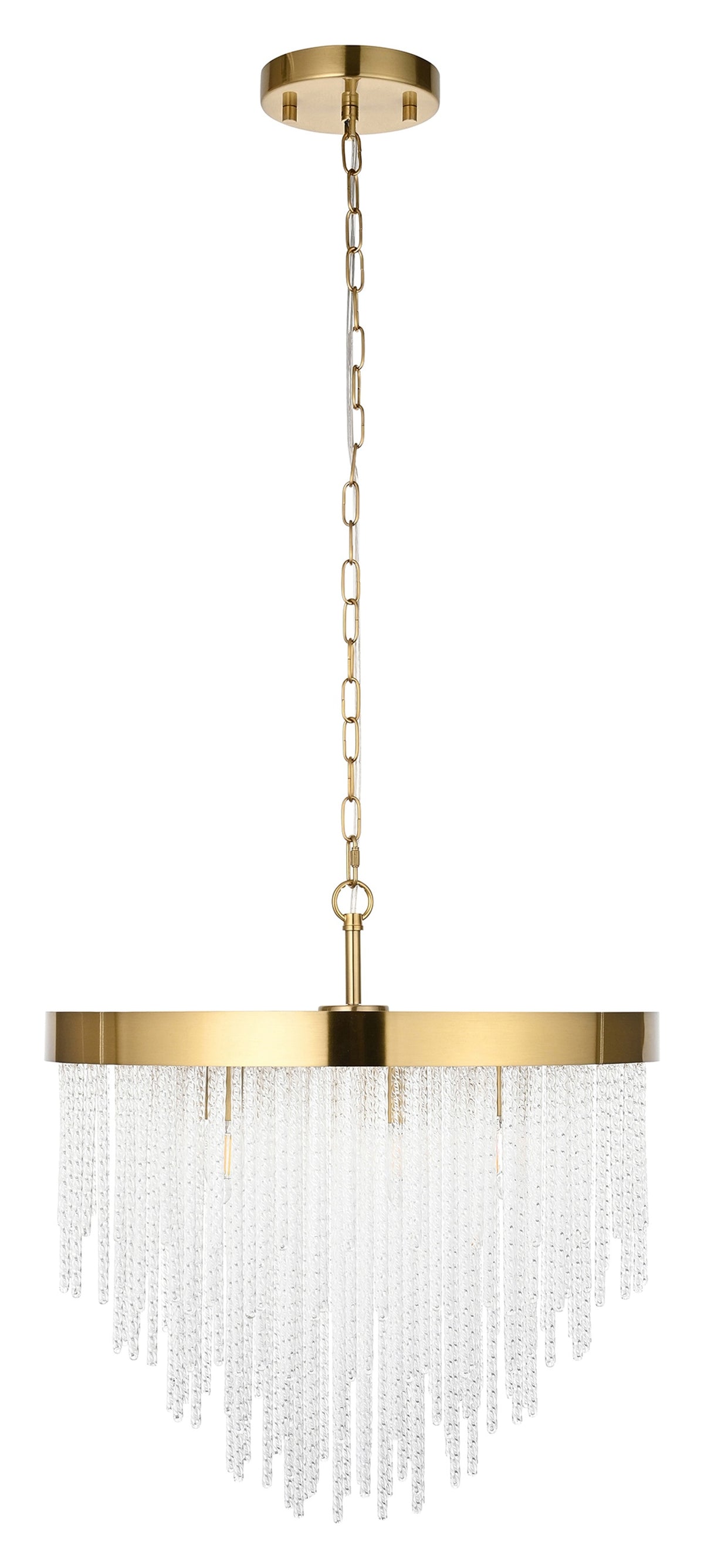 Gallery Direct Anistoria 5 Pendant Light Brushed Aged Brass, complete product view on a white background