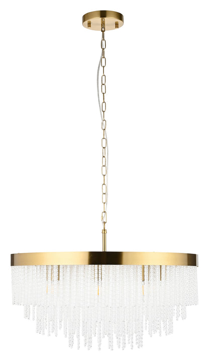 Gallery Direct Anistoria Grand 9 Pendant Light Brushed Aged Brass, complete product view on a white background