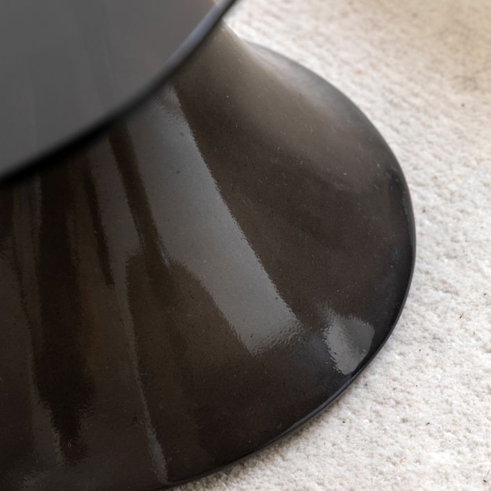 Gallery Direct Anzio Small Side Table is constructed from glass reinforced concrete for the base and has a toughened glass table top