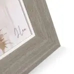 Gallery Direct Archie Framed Canvas features an illustration of a dog by artist Joanne Lea, enhanced in grey wood effect frame