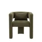 Gallery Direct Arezzo Armchair is a tripod style chair with 3 legs and a U-shaped backrest in a rich Green tactile upholstery