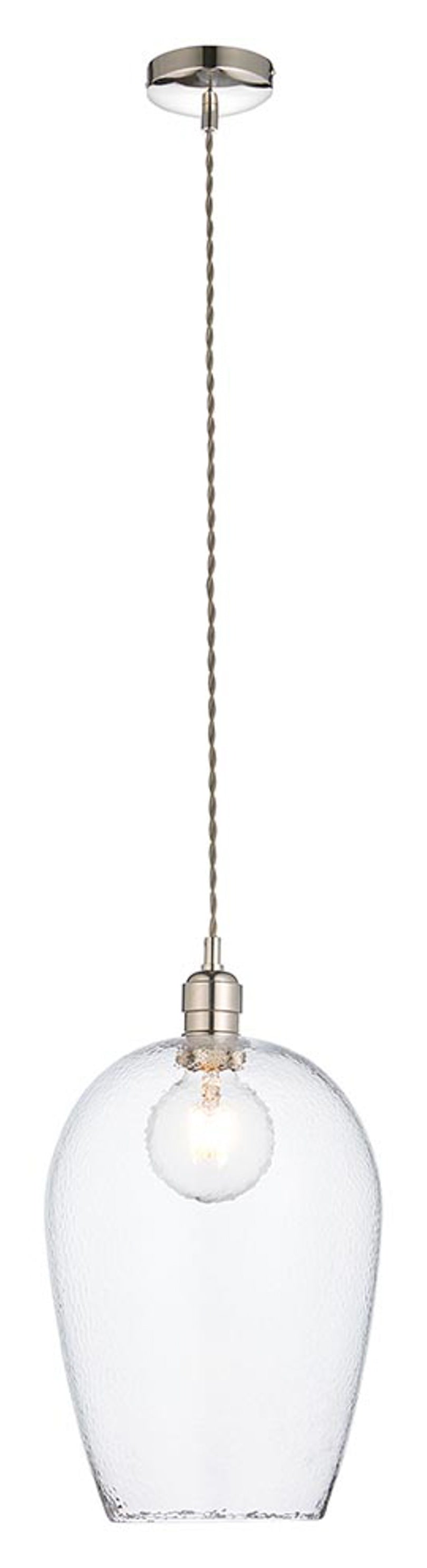Gallery Direct Arlo 1 Large Pendant Light Bright Nickel, complete product view on a white background