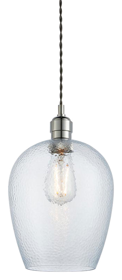 Gallery Direct Arlo 1 Medium Pendant Light Bright Nickel, complete product view on a white background