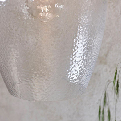 Gallery Direct Arlo 1 Medium Pendant Light Bright Nickel, close-up of the finish and design