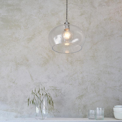 Gallery Direct Arlo 1 Pendant Light Bright Nickel, styled in a room setting