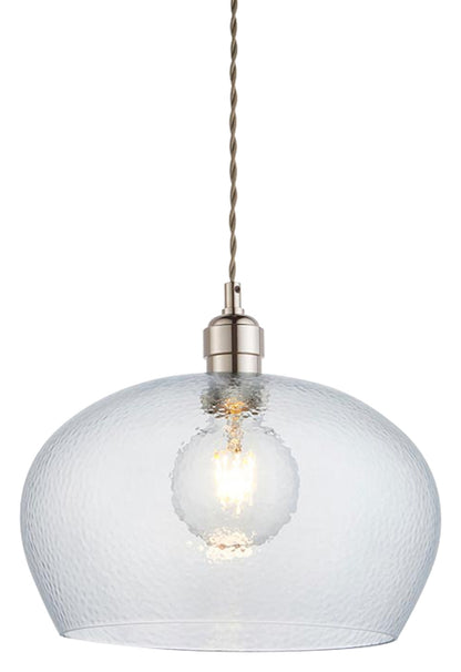 Gallery Direct Arlo 1 Pendant Light Bright Nickel, complete product view on a white background