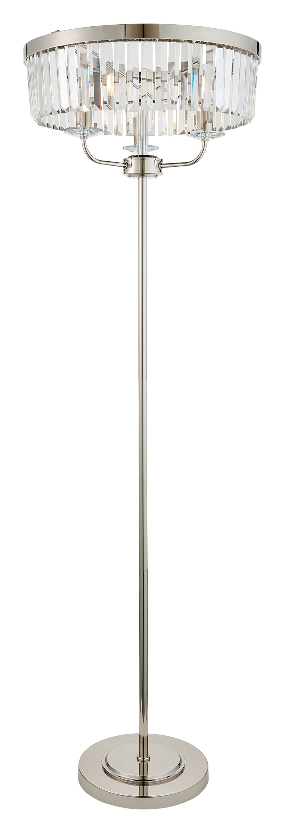 Gallery Direct Astraea Floor Lamp Bright Nickel, complete product view on a white background