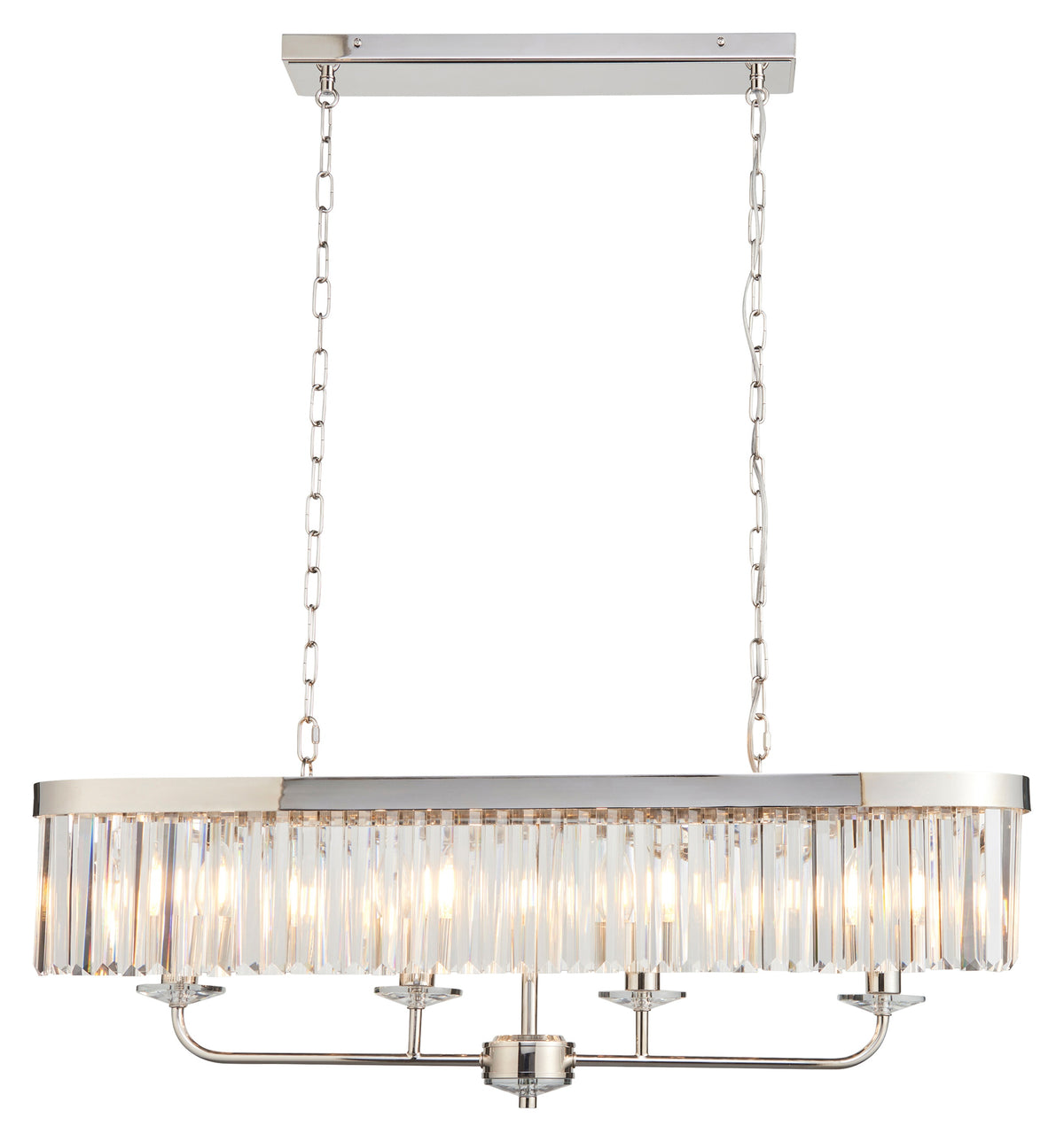 Gallery Direct Astraea Linear Pendant Light Bright Nickel, complete product view on a white background