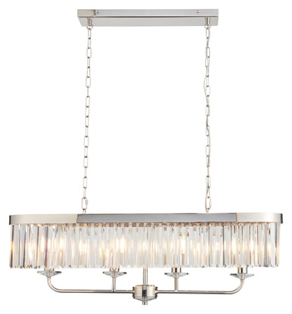 Gallery Direct Astraea Linear Pendant Light Bright Nickel, complete product view on a white background
