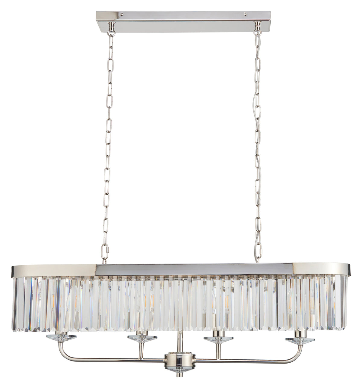 Gallery Direct Astraea Linear Pendant Light Bright Nickel, complete product view on a white background