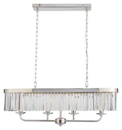 Gallery Direct Astraea Linear Pendant Light Bright Nickel, complete product view on a white background