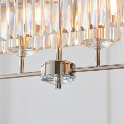Gallery Direct Astraea Linear Pendant Light Bright Nickel, close-up of the finish and design