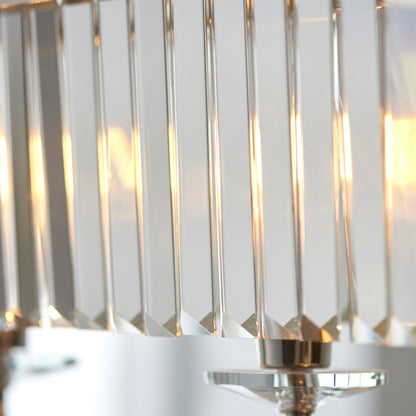 Gallery Direct Astraea Linear Pendant Light Bright Nickel, close-up of the finish and design