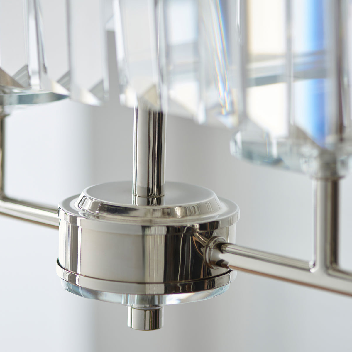 Gallery Direct Astraea Linear Pendant Light Bright Nickel, close-up of the finish and design