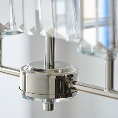 Gallery Direct Astraea Linear Pendant Light Bright Nickel, close-up of the finish and design