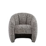 Gallery Direct Atella Tub Chair upholstered in Tula Monochrome padded fabric, with a curved silhouette for a modern contemporary look