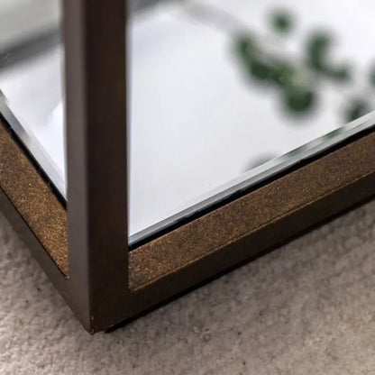 Gallery Direct Avento Coffee Table has a contemporary design, made from bronze metal framework, with a mirrored lower shelf