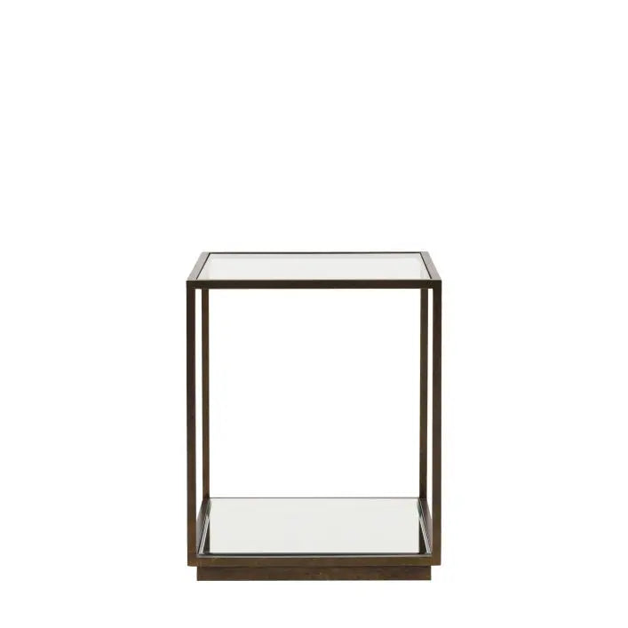 Gallery Direct Avento Bronze Metal and Glass Side Table 