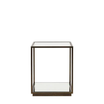 Gallery Direct Avento Bronze Metal and Glass Side Table 
