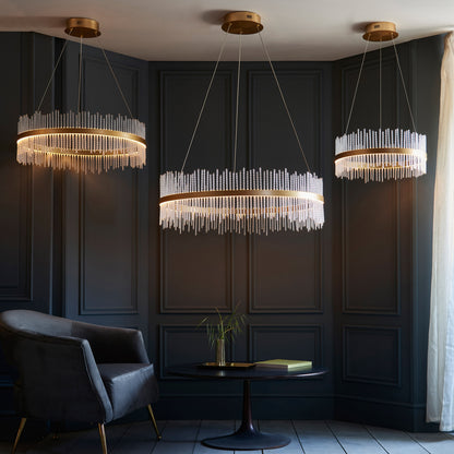 Gallery Direct Avignon Grand Pendant Light Gold, styled in a room setting