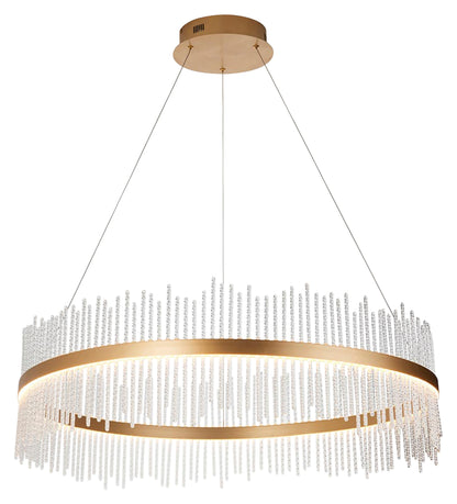 Gallery Direct Avignon Grand Pendant Light Gold, complete product view on a white background