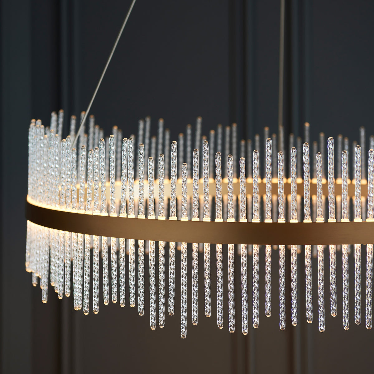 Gallery Direct Avignon Grand Pendant Light Gold, close-up of the finish and design