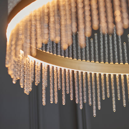 Gallery Direct Avignon Grand Pendant Light Gold, close-up of the finish and design