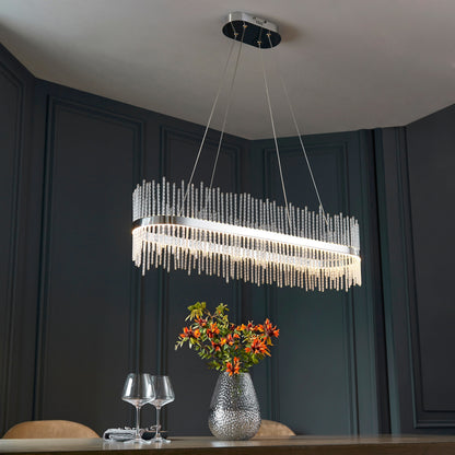 Gallery Direct Avignon Linear Pendant Light Chrome, styled in a room setting