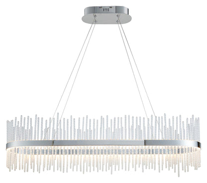 Gallery Direct Avignon Linear Pendant Light Chrome, complete product view on a white background