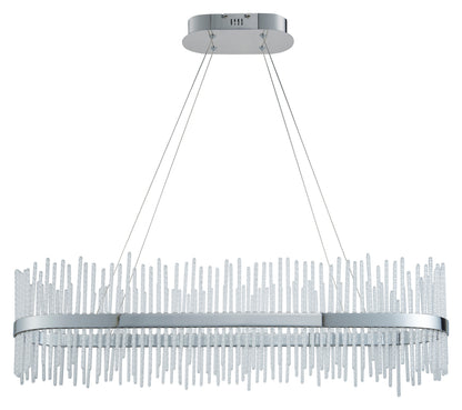 Gallery Direct Avignon Linear Pendant Light Chrome, complete product view on a white background
