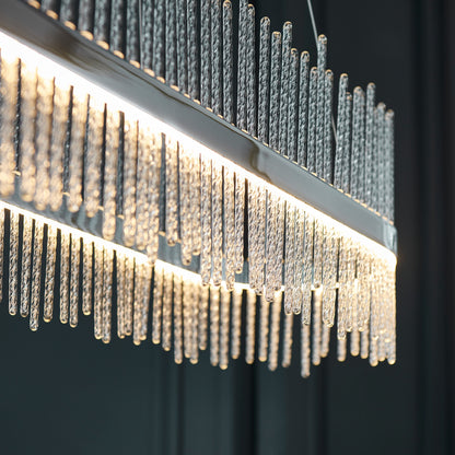 Gallery Direct Avignon Linear Pendant Light Chrome, close-up of the finish and design