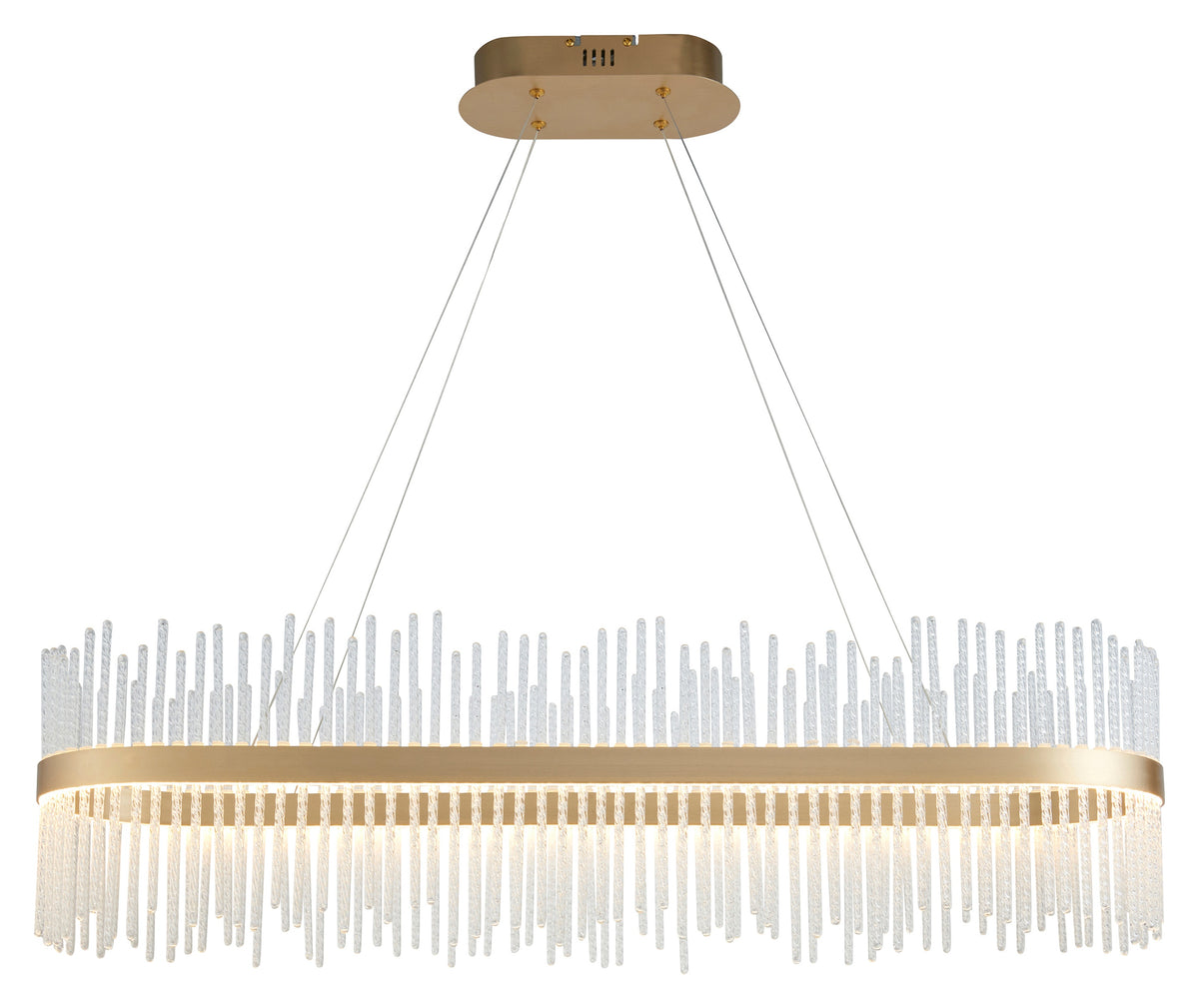 Gallery Direct Avignon Linear Pendant Light Gold, complete product view on a white background