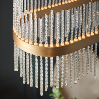 Gallery Direct Avignon Linear Pendant Light Gold, close-up of the finish and design